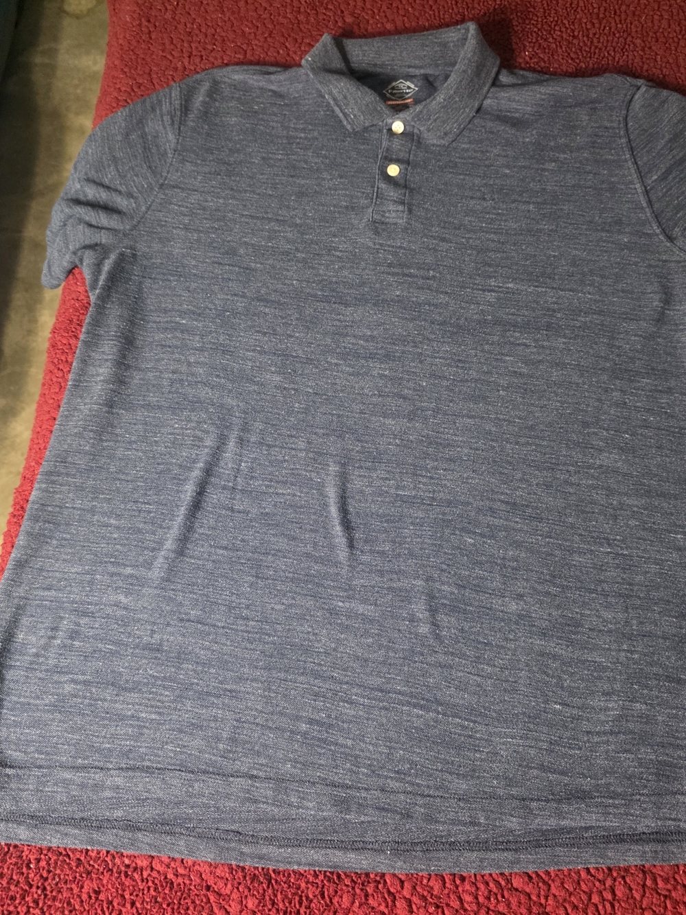 St. John's Bay Men's Blue Solid Quick Dry Short Sleeve Polo Cotton/Poly XL